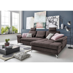 Sit & More ROHOVÁ SEDAČKA, textil, tmavě hnědá