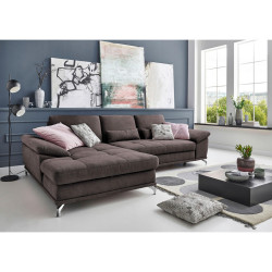 Sit & More ROHOVÁ SEDAČKA, textil, tmavě hnědá