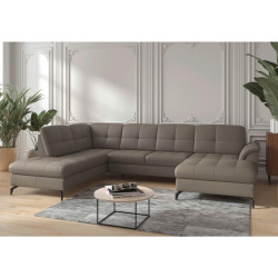 Sit & More SEDACÍ SOUPRAVA, textil, kůže, šedá