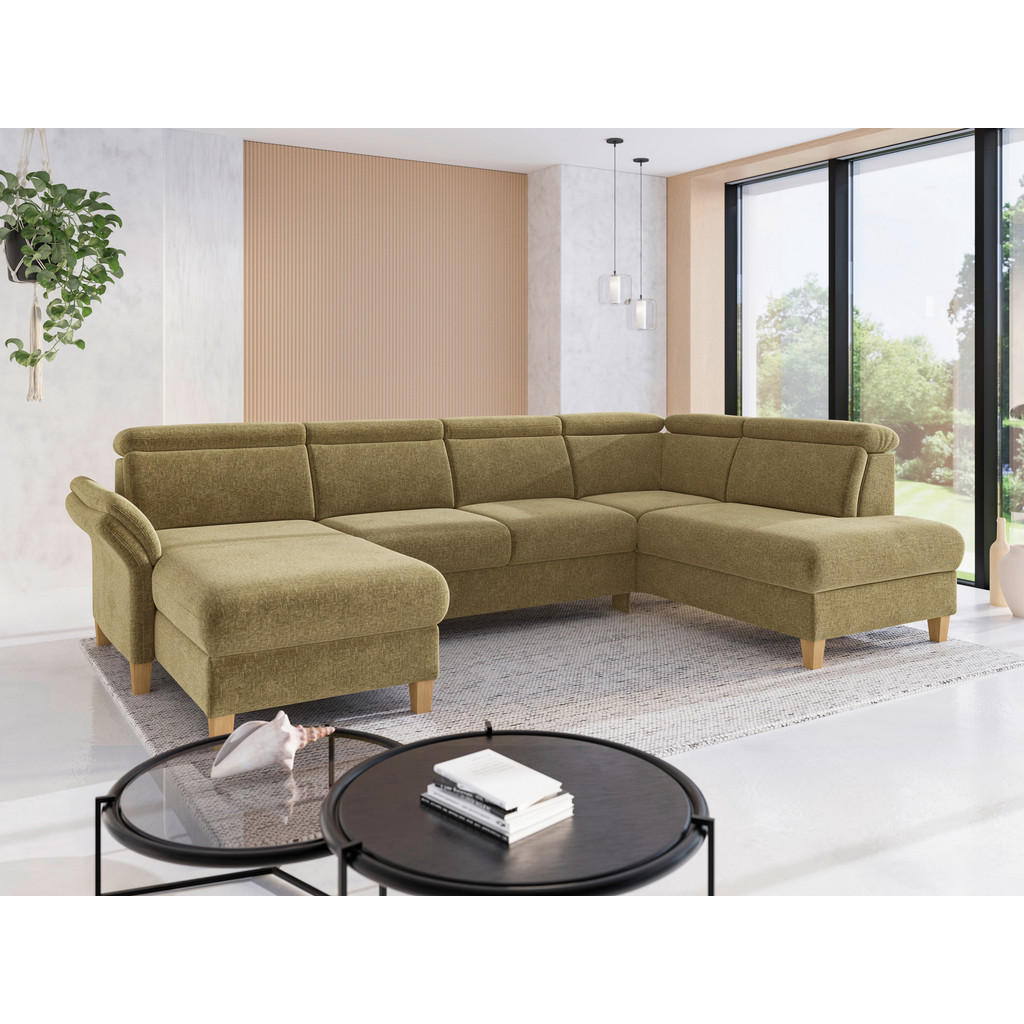 Sit & More SEDACÍ SOUPRAVA, textil, olivově zelená