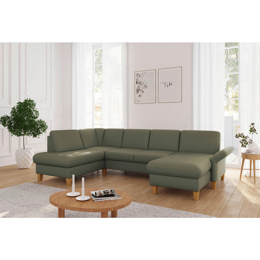 Sit & More SEDACÍ SOUPRAVA, textil, olivově zelená