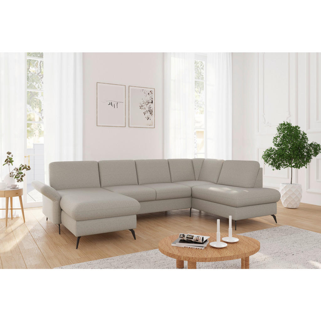 Sit & More SEDACÍ SOUPRAVA, textil, šedohnědá