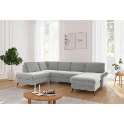 Sit & More SEDACÍ SOUPRAVA, textil, světle šedá