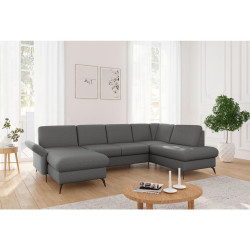 Sit & More SEDACÍ SOUPRAVA, textil, tmavě šedá