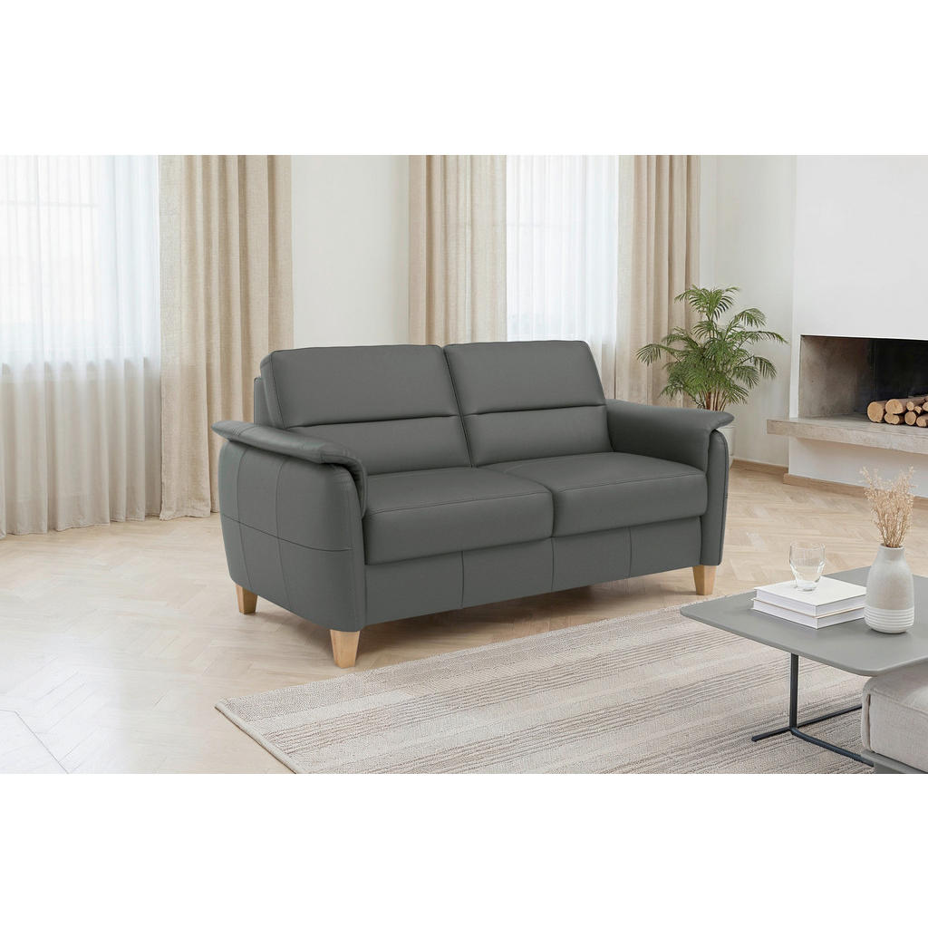 Sit & More TŘÍMÍSTNÁ POHOVKA, antracitová, pravá kůže