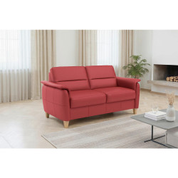 Sit & More TŘÍMÍSTNÁ POHOVKA, červená, pravá kůže