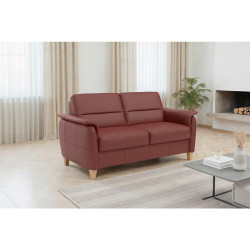 Sit & More TŘÍMÍSTNÁ POHOVKA, červenohnědá, pravá kůže