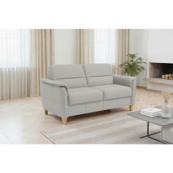 Sit & More TŘÍMÍSTNÁ POHOVKA, světle šedá, pravá kůže