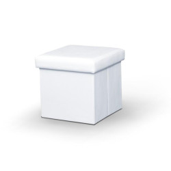 Skládací taburet, ekokůže bílá, tela new