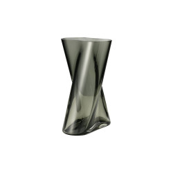 Skleněná váza Lituus kouřová, střední - Georg Jensen