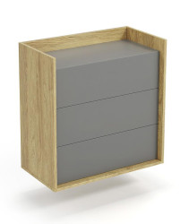 Skříň  Mobius  3s hikora/šedá zaprášená