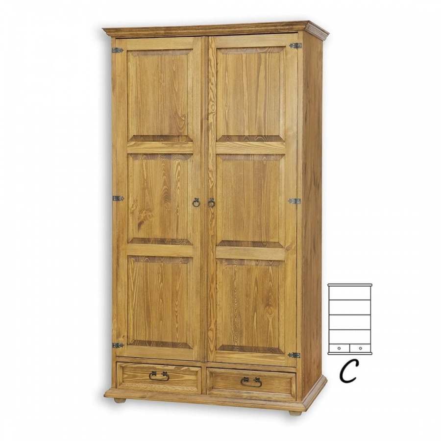 Skříň policová selská szy 101c slim - k09 přírodní borovice