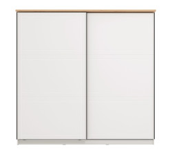 Skříň s posuvnými dveřmi lotta - bílá/dub artisan