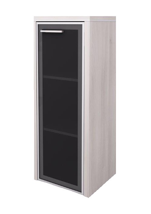 Skříňka lorenc 123,3cm pravá - akát/sklo