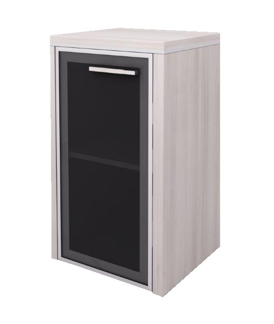 Skříňka lorenc 80cm levá - akát/sklo