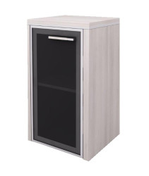 Skříňka lorenc 80cm levá - akát/sklo