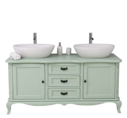 Skříňka pro 2 umyvadla rustique 729 - zelená