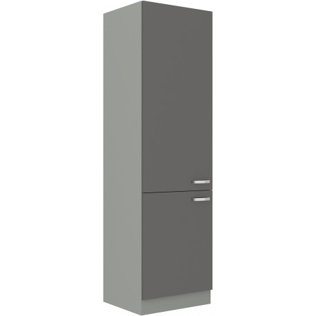 Skříňka pro vestavenou lednici 60 LO-210 2F Barva korpusu: Šedá, Barva dvířek: Šedý lesk (Šedá)