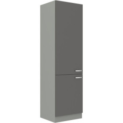 Skříňka pro vestavenou lednici 60 LO-210 2F Barva korpusu: Šedá, Barva dvířek: Šedý lesk (Šedá)