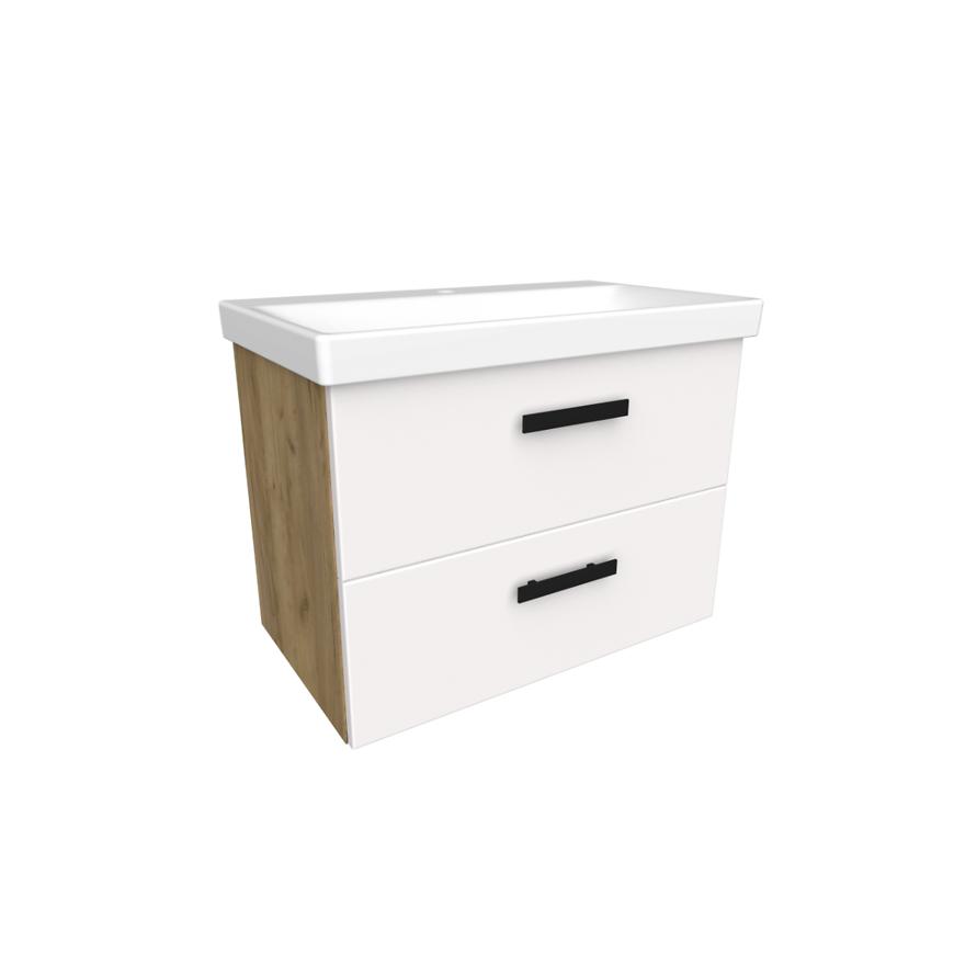 Skříňka s umyvadlem Songa 65 bílý/dub