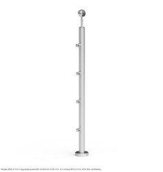Sloupek atlanta 970mm s nastavením výšky ocel nerez