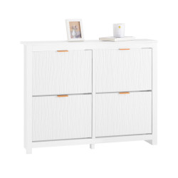 SoBuy BOTNÍK se 4 dveřmi Bílá 104x23x82cm Moderní