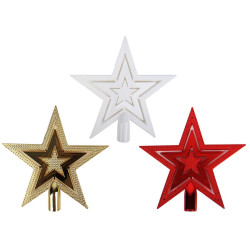 Špice na vánoční stromek hvězda 19.5cm mix 48148