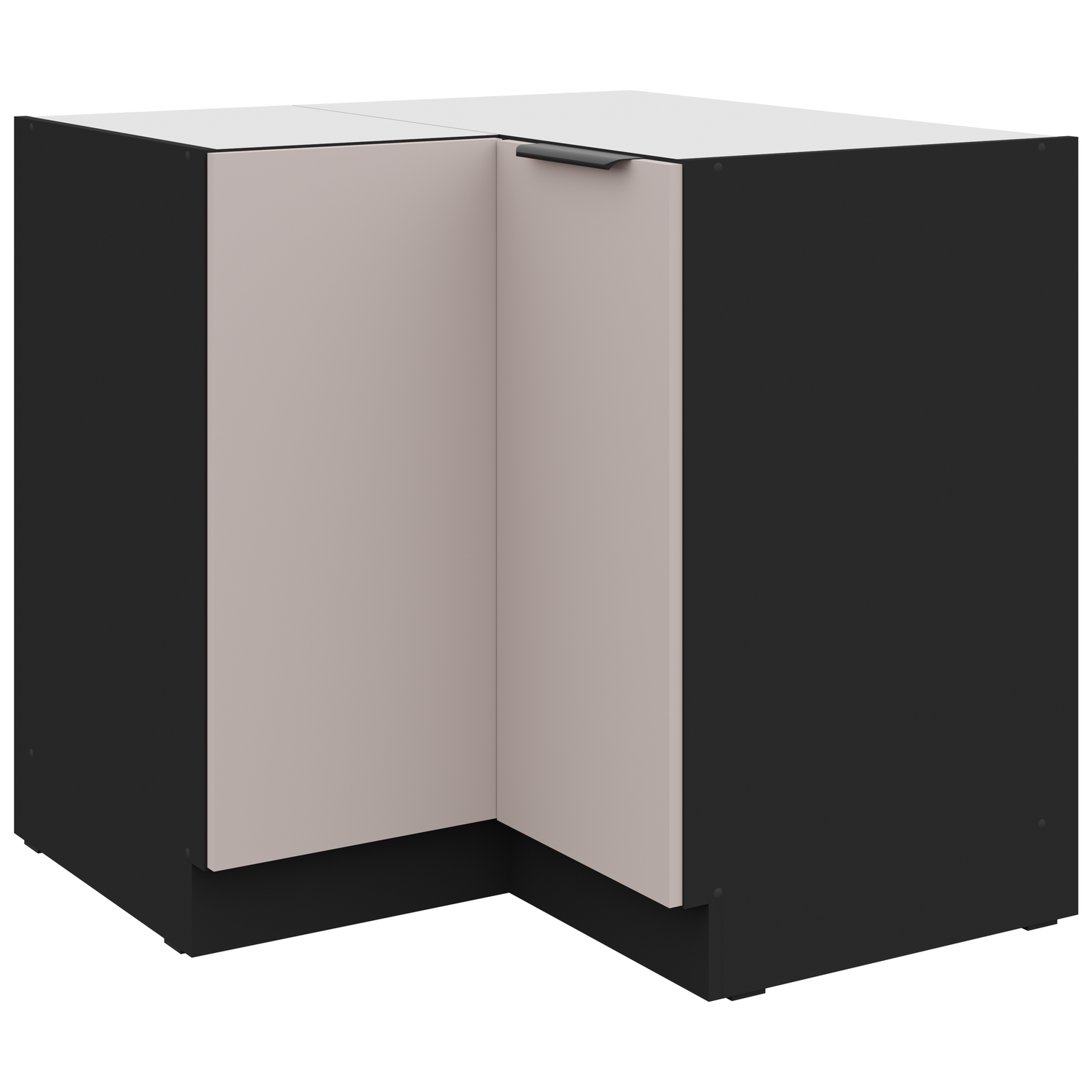 Spodní rohová skříňka Arona 90x90 DN 2F BB Barva korpusu: Černá, Barva dvířek: Kašmír