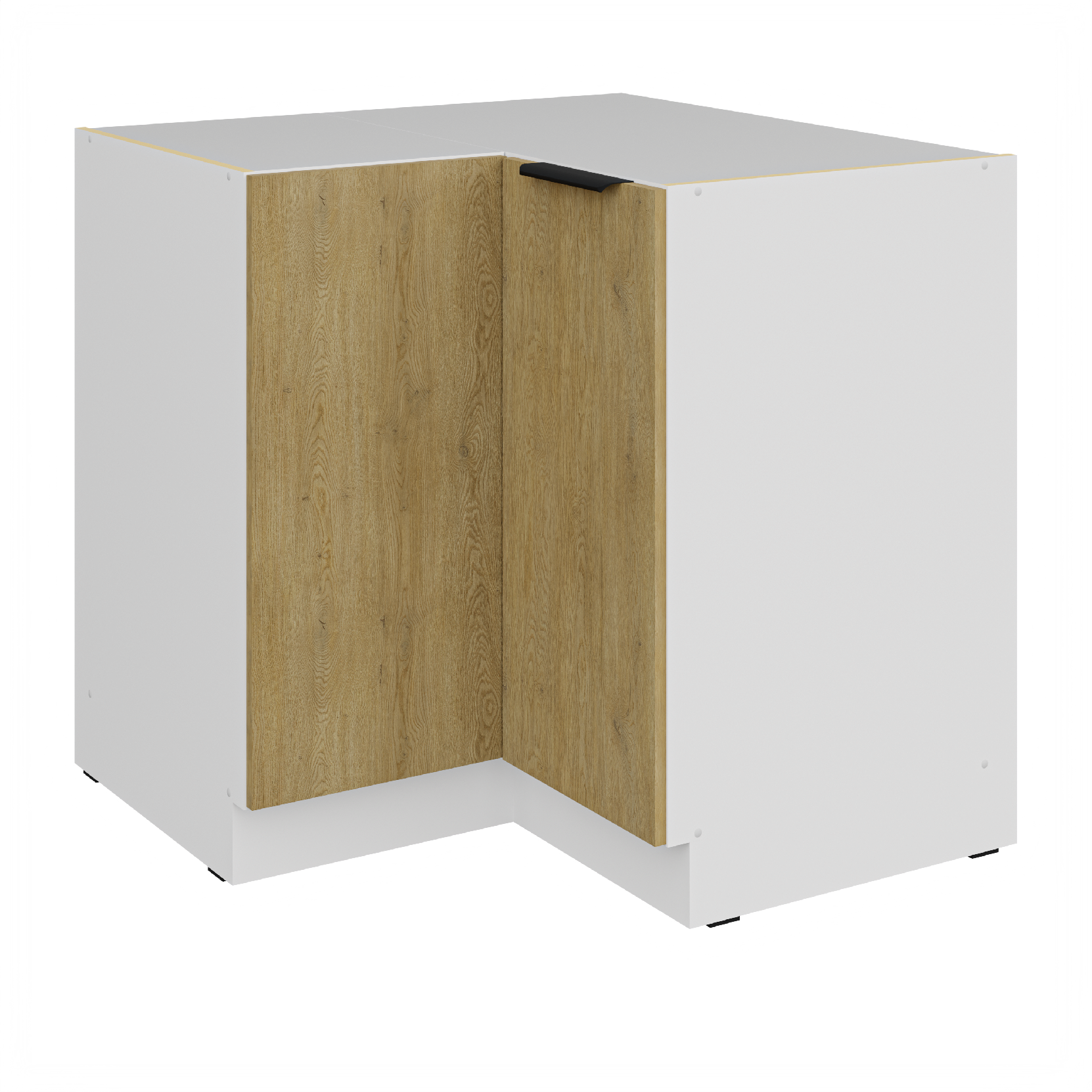 Spodní rohová skříňka Cremona 90x90 DN 2F BB Barva korpusu: Bílá, Barva dvířek: Dub Cremona