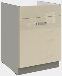 Spodní skříňka 60 ZL 1S BB - Premium Box Barva korpusu: Šedá, Barva dvířek: Krémový lesk (Karmen)