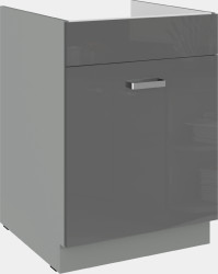 Spodní skříňka 60 ZL 1S BB - Premium Box Barva korpusu: Šedá, Barva dvířek: Šedý lesk (Šedá)