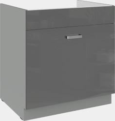 Spodní skříňka 80 ZL 1S BB - Premium Box Barva korpusu: Šedá, Barva dvířek: Šedý lesk (Šedá)