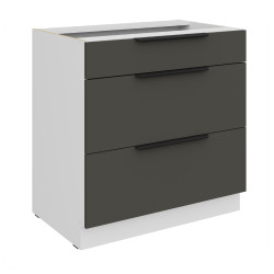 Spodní skříňka Aria 80 D 3S BB - Premium Box Barva korpusu: Bílá, Barva dvířek: GR - Graphite AFM