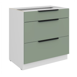 Spodní skříňka Aria 80 D 3S BB - Premium Box Barva korpusu: Bílá, Barva dvířek: SA - Aquamarine AFM