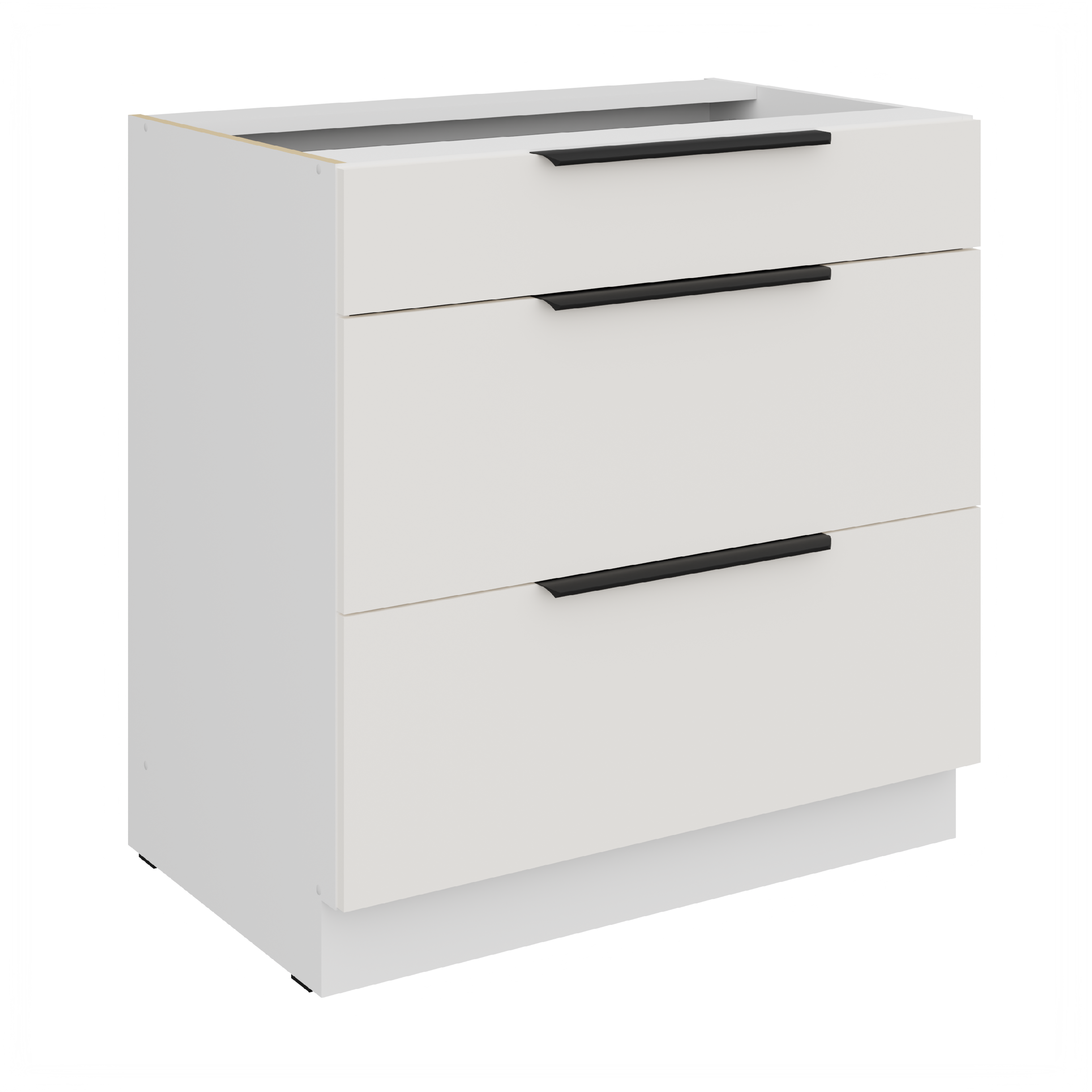 Spodní skříňka Aria 80 D 3S BB - Premium Box Barva korpusu: Bílá, Barva dvířek: WH - Crystal white AFM