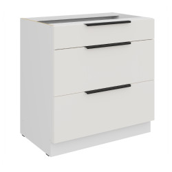 Spodní skříňka Aria 80 D 3S BB - Premium Box Barva korpusu: Bílá, Barva dvířek: WH - Crystal white AFM