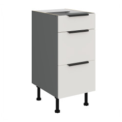 Spodní skříňka Aria ANT 40 D 3S BB - Premium Box Barva korpusu: Antracit, Barva dvířek: WH - Crystal white AFM