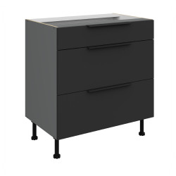 Spodní skříňka Aria ANT 80 D 3S BB - Premium Box Barva korpusu: Antracit, Barva dvířek: BL - Black AFM