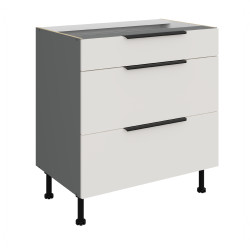 Spodní skříňka Aria ANT 80 D 3S BB - Premium Box Barva korpusu: Antracit, Barva dvířek: WH - Crystal white AFM