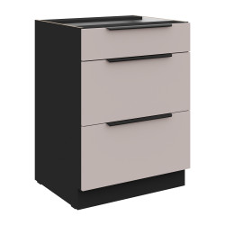 Spodní skříňka Arona 60 D 3S BB - Premium Box Barva korpusu: Černá, Barva dvířek: Kašmír