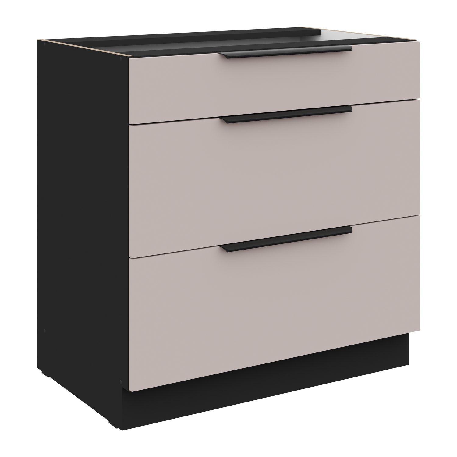 Spodní skříňka Arona 80 D 3S BB - Premium Box Barva korpusu: Černá, Barva dvířek: Kašmír