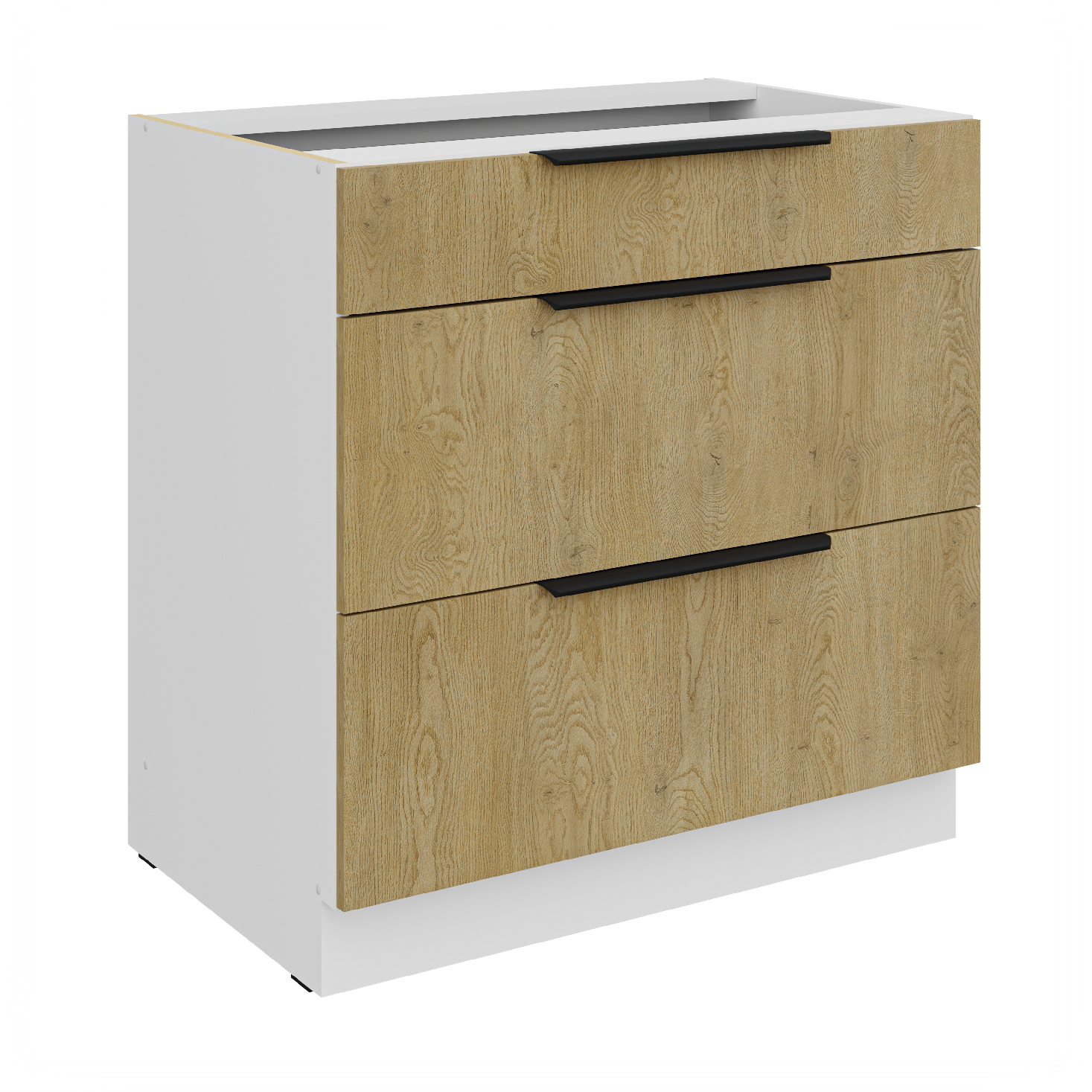 Spodní skříňka Cremona 80 D 3S BB - Premium Box Barva korpusu: Bílá, Barva dvířek: Dub Cremona