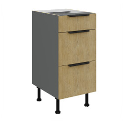 Spodní skříňka Cremona ANT 40 D 3S BB - Premium Box Barva korpusu: Antracit, Barva dvířek: Dub Cremona