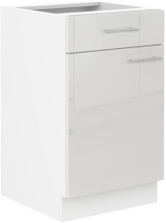 Spodní skříňka Lara 50 D 1F 1S BB - Premium Box Barva korpusu: Bílá, Barva dvířek: Bílý lesk