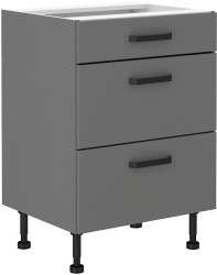 Spodní skříňka Nessa 60 D 3S BB - Premium Box Barva korpusu: Antracit, Barva dvířek: Antracit