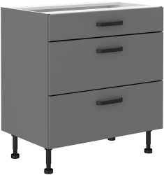 Spodní skříňka Nessa 80 D 3S BB - Premium Box Barva korpusu: Antracit, Barva dvířek: Antracit