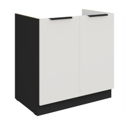 Spodní skříňka pod dřez Aria 80 ZL 1S BB - Premium Box Barva korpusu: Černá, Barva dvířek: WH - Crystal white AFM