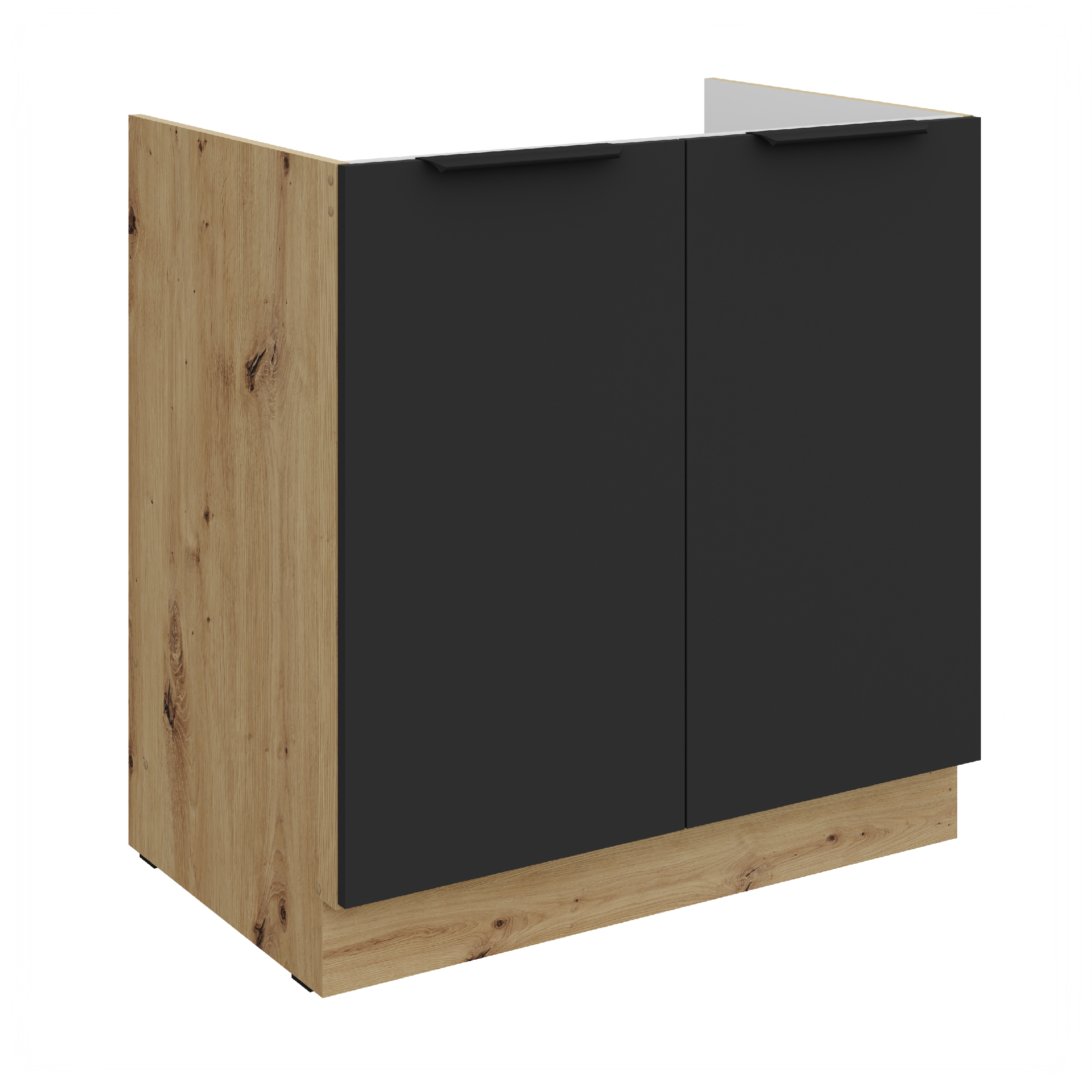 Spodní skříňka pod dřez Aria 80 ZL 1S BB - Premium Box Barva korpusu: Dub artisan, Barva dvířek: BL - Black AFM