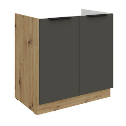 Spodní skříňka pod dřez Aria 80 ZL 1S BB - Premium Box Barva korpusu: Dub artisan, Barva dvířek: GR - Graphite AFM