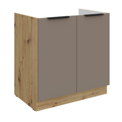 Spodní skříňka pod dřez Aria 80 ZL 1S BB - Premium Box Barva korpusu: Dub artisan, Barva dvířek: TA - Sandgrau AFM